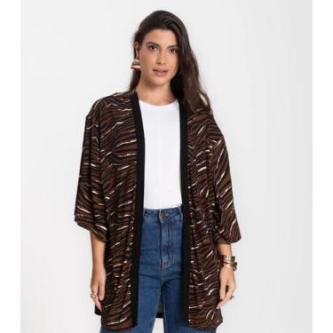 Imagem de Kimono Feminino Infinita Cor Chocolate, M, Chocolate