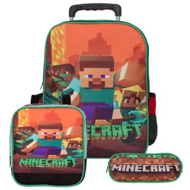 Imagem de Kit Mochila Escolar Juvenil Minecraft de Rodinha Toys 2U