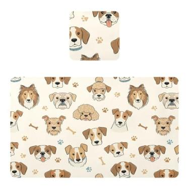 Imagem de Burbuja Jogo americano conjunto de 2, tapetes de PVC antiderrapantes resistentes ao calor à prova d'água para mesa de jantar, laváveis, 30,5 x 45,7 cm