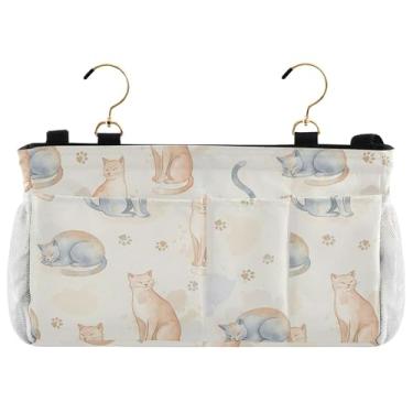 Imagem de Burbuja Organizador de armazenamento suspenso para gatos com 2 alças e ganchos para casa, faculdade, dormitório, beliche, cama de hospital