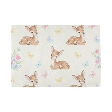 Imagem de Burbuja Jogo americano Fawn conjunto de 4, tapetes de mesa laváveis antiderrapantes, resistentes ao calor, para cozinha, mesa de jantar, ambientes internos e externos