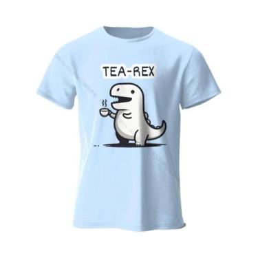 Imagem de Camiseta Masculina Macia E Respirável 100% Algodão Com Estampa De Dino