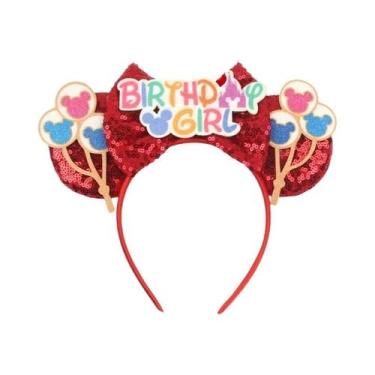 Imagem de Tiara De Aniversário Minnie Mouse Para Meninas, Acessórios De Cabelo C