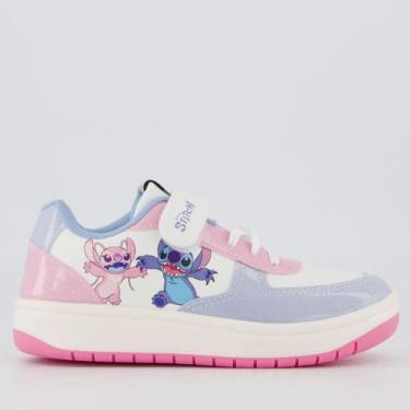 Imagem de Tênis Disney Stitch Casual Juvenil Branco e Rosa, 32