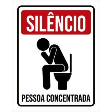 Imagem de Kit 10 Placas Decorativa - Silêncio Pessoa Concentrada - Sinalizo