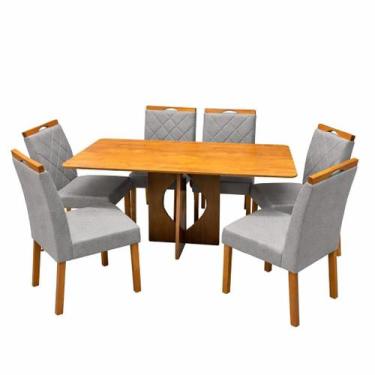 Imagem de Mesa de Jantar Madrid Dubai 160x80cm Sem Vidro e 6 Cadeiras California