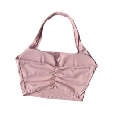 Imagem de Sutiã Esportivo Feminino Sexy Halter Com Bojo, Sem Costas, Para Academ