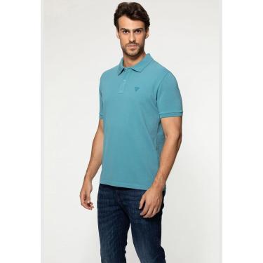 Imagem de Camisa Polo Guess Silk Gola Azul-Masculino