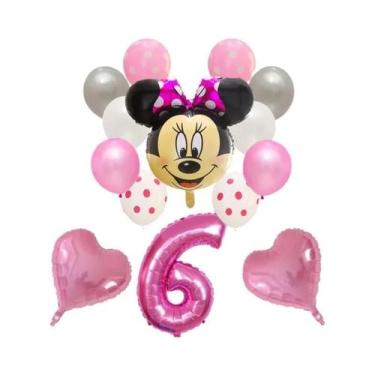 Imagem de Balões Mickey E Minnie Mouse 14 Peças, Balões De Número Em Folha De Lá