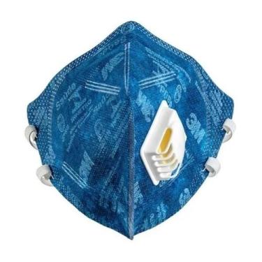 Imagem de Máscara 3m 9822 Pff2 Com Válvula Azul 2 Tiras Elásticas