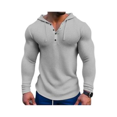 Imagem de Camiseta Masculina Slim Fit De Manga Longa, Cor Sólida, Confortável, C