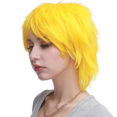 Imagem de Peruca curta de cosplay de anime Benehair Spiky Yellow unissex