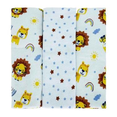Imagem de Cueiro Flanelado BUBLIM PETIT - 3 Unidades - 50cm x 80cm - Algodão Fla