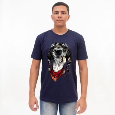 Imagem de Camiseta Básica 100% Algodão Estampada - Cachorro Rider - P M G GG - D