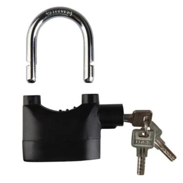 Imagem de Cadeado com Alarme Sirene Segurança Anti furto Som Alto 110db Moto Casa
