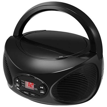 Imagem de GPX Rádio portátil Bluetooth FM Boombox e CD Player, preto (BCB119B)