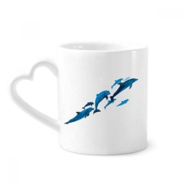 Imagem de Dolphin Caneca grande pequena café cerâmica copo de coração de vidro