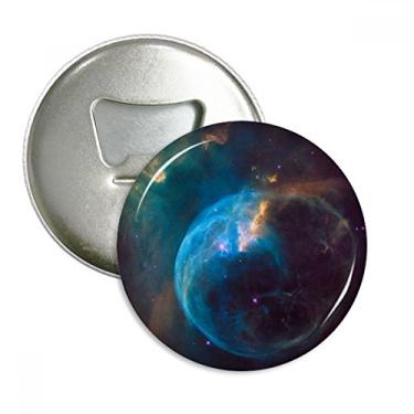 Imagem de Emblema multifuncional azul e marrom planeta nebulosa abridor de garrafa ímã de geladeira