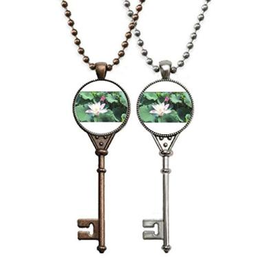 Imagem de OFFbb-USA Colar com pingente de lótus Close and Far para decoração de casais