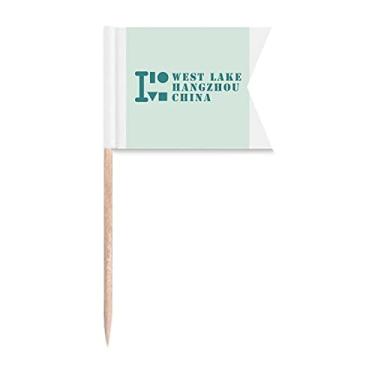 Imagem de West Lake Hangzhou China Art Deco Presente Fashion Palito de Dente Marcação de Etiquetagem para Bolo de Festa Comida Cheeseplate