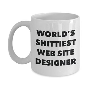 Imagem de Caneca de café de designer de site da Web Site – Designer de site mais merdoso do mundo – Presentes de designer de sites – Ideia divertida de presente de aniversário