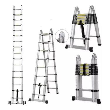 Imagem de Escada Alumínio Telescópica V Multifuncional 5M 16 Degraus