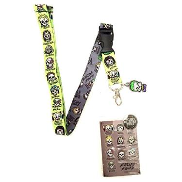 Imagem de DC Comics Suicide Squad Team Skulls Reversible Breakaway Keychain Lanyard with ID Holder, Joker Rubber Charm and Collectible Sticker