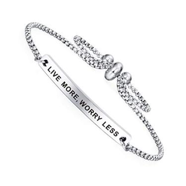 Imagem de Pulseira de punho delicado SOUSYOKYOSAM – Live More, Worry Less – Presentes de aposentadoria de enfermeiros da polícia militar para mulheres