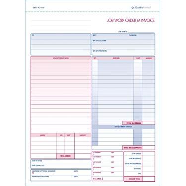 Imagem de Pedido de trabalho de trabalho, fatura e folha de grade, 2 peças sem carbono, 100 por pacote