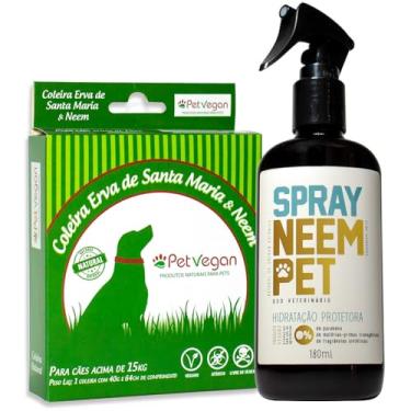 Imagem de Kit Spray Neem Pet Coleira Erva de Santa Maria Cães acima 15kg
