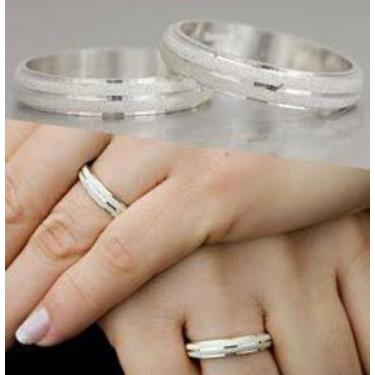 Imagem de Par de alianças de prata. - Prata 