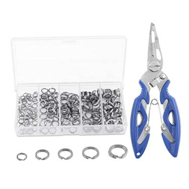 Imagem de Anel dividido de aço inoxidável para pesca, conjunto de conectores de isca de pesca resistente com alicate de pesca, 200 peças, esportivo, ao ar livre