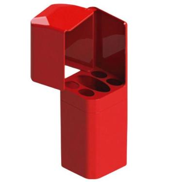 Imagem de Porta Escovas e Creme Dental com Encaixe Adesivo - oem, VERMELHO