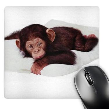 Imagem de 3dRose Mouse pad LLC 20 x 20 x 0,65 cm, chimpanzé fofo (mp_628_1)