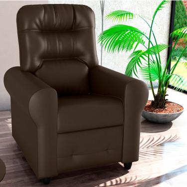 Imagem de Poltrona Reclinável Para Descanso Thalia Sintetico Marrom