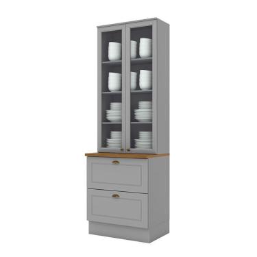 Imagem de Cristaleira Nova York Cinza Com Tampo Naturale - Henn