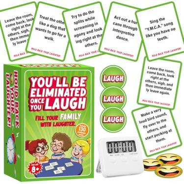 Imagem de Qingspirits You'll Be Eliminated once You Laugh Game Funny Family Games for Kids Hilarious Charades Games for Teens Girl Boy Gifts Fun Card for Group Adults Family Game Nights Sleepover Party Supplies