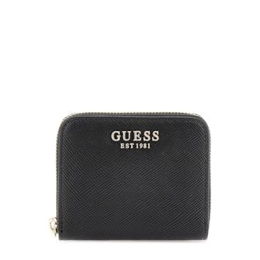 Imagem de GUESS Carteira feminina Laurel pequena com zíper, Preto, one_size