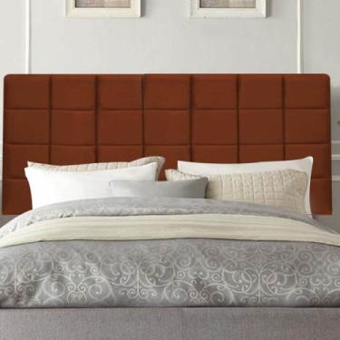 Imagem de Painel Estofado Luxo Clara 140cm Casal Para Cama Box Suede Terracota -