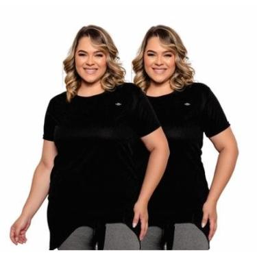 Imagem de Kit 2 Camisetas Dry Femininas Plus Size Fitness Academia-Feminino