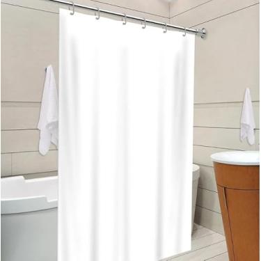 Imagem de Cortina de Box Lisa em PVC Impermeável Para Banheiro Anti Mofo Com Ganchos Varias Cores (Branco)
