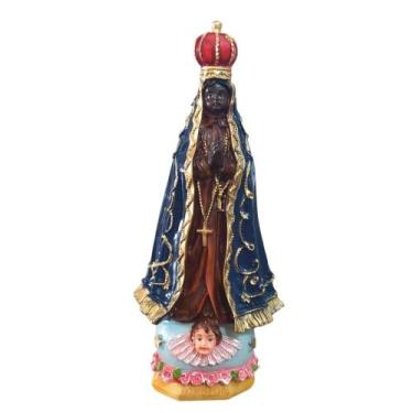 Imagem de Imagem de Nossa Senhora Aparecida em Resina - 20 cm - Lojinha Uai