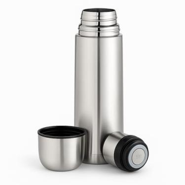 Imagem de Garrafa Térmica de Aço Inoxidável, 500ml, Parede Dupla com Isolamento a Vácuo, Tampa Tipo Caneca, Portátil