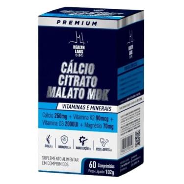 Imagem de Cálcio Citrato Malato MDK + Vitamina D + Vitamina K2 + Magnesio Health Labs com 60 Comprimidos