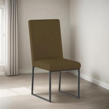 Imagem de Cadeira Estofadas Para Mesa De Jantar Base Industrial - BALAQUI DECOR,