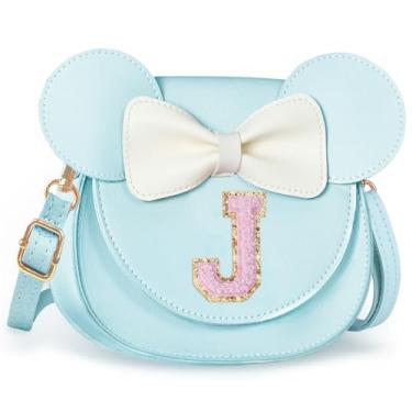 Imagem de Aganmi Linda bolsa tiracolo para meninas 2, 3, 4, 5, 6, 7, 8 anos, presente de aniversário, carteira infantil, Azul, 7.1*6.7*3.1in (18*17*8cm), J