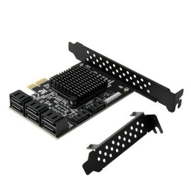 Imagem de Placa de expansão expressa, 8 portas SATA 3.0 PCI Express cartão de expansão PCI-E controlador 6G adaptador para HDD acessório