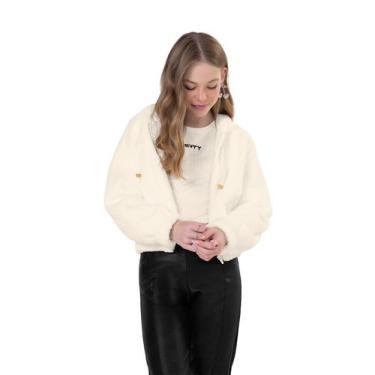 Imagem de Jaqueta Juvenil Em Pelo Safira Com Capuz Minty Bege, 14, Bege