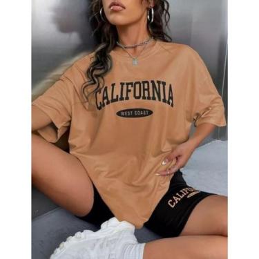 Imagem de Camiseta Oversized Academia California Básica Streetwear Algodão Trein