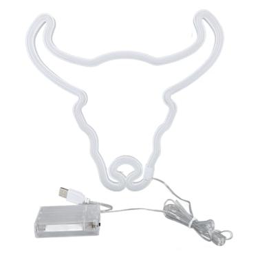 Imagem de aqxreight Sinal de Néon Liderado por Cabeça de Vaca - Elegante Luz Noturna de Animal para Festas e Bares de Decoração de Quarto
